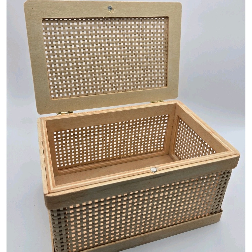 Target Bullseye Playground Wicker Rectangle Decorative Box Magnet Close Lid New